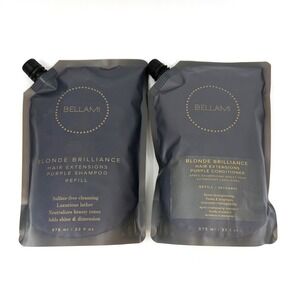 Bellami Blonde Brilliance Purple Shampoo Conditioner Hair Extensions Set New